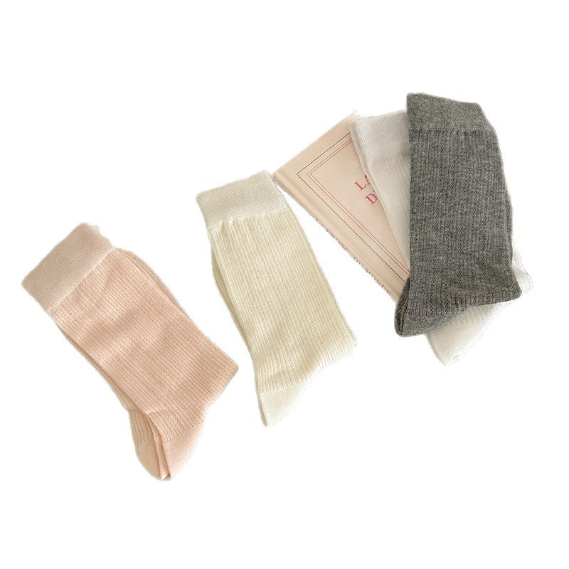 Breathable Balletcore Crew Socks | Slouch Mesh Summer Socks for Women