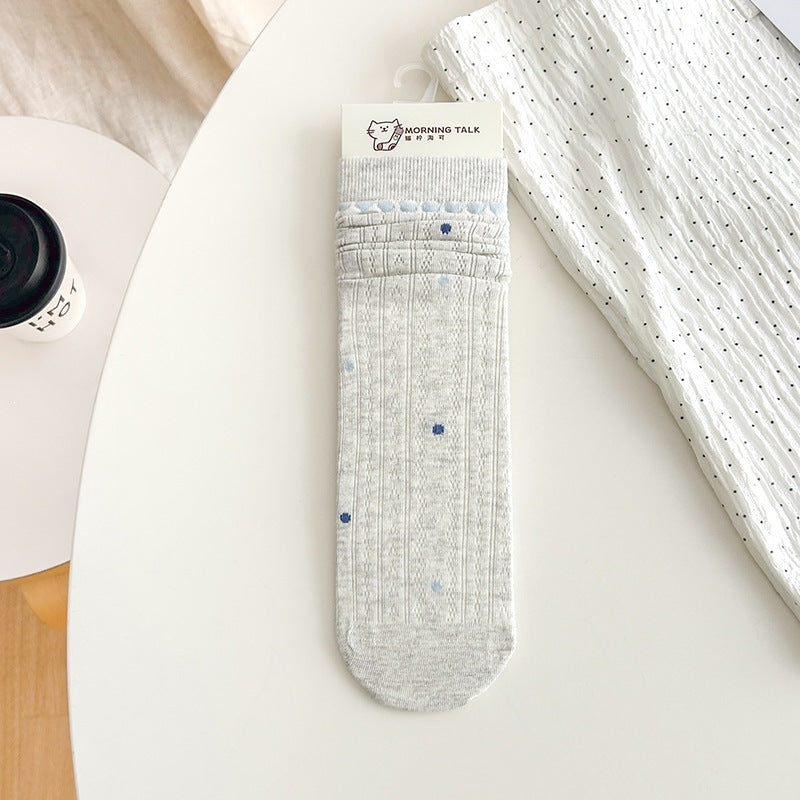 Cotton Floral Crew Socks | Breathable Summer Slouch Socks for Women