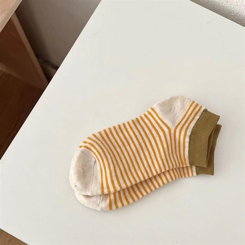 Striped Ankle Socks for Women | Color Block Cotton Casual Socks
