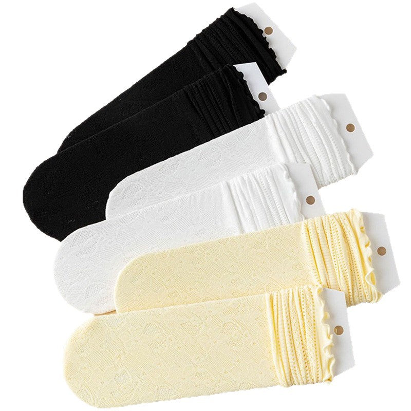 Lace Crew Socks for Women | Summer Thin Breathable Socks