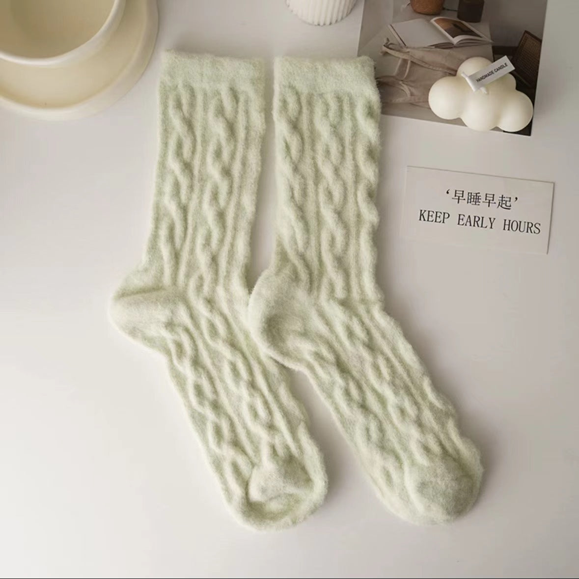 Cozy Fuzzy Crew Socks for Women | Warm Thick Winter Lounge