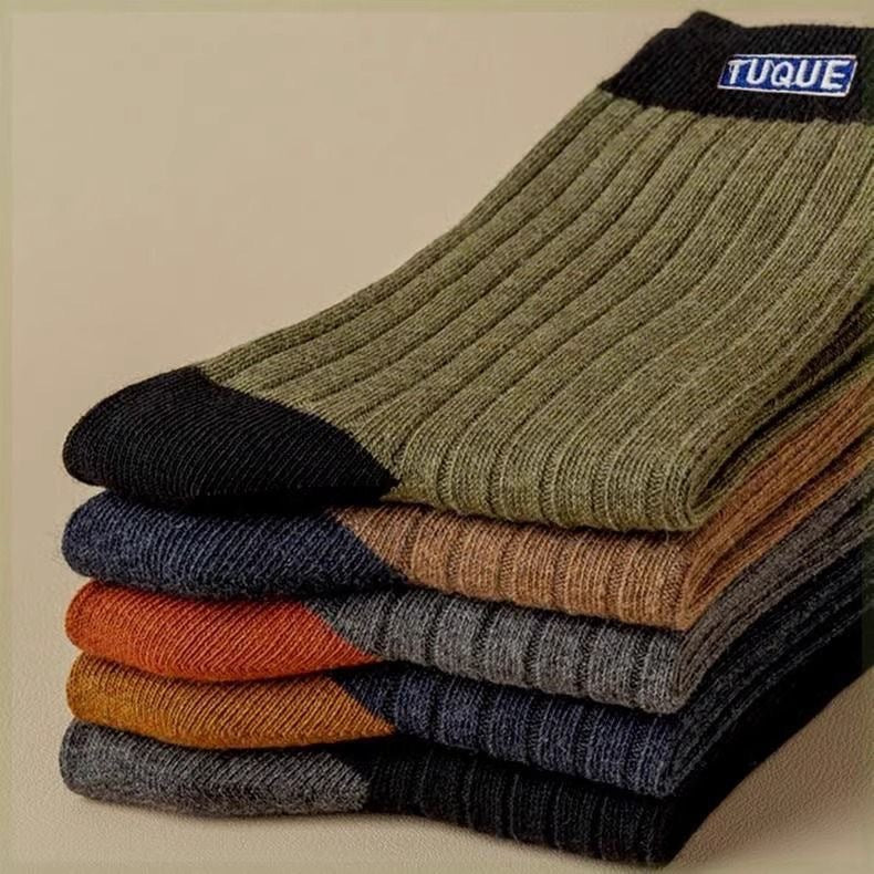 Men's Colorblock Crew Socks | Breathable Moisture Wicking Winter Socks