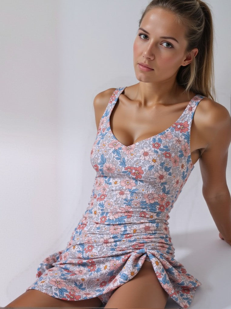 Floral Print Tummy-Control One-Piece Swimsuit | Chic Beach Swimwear