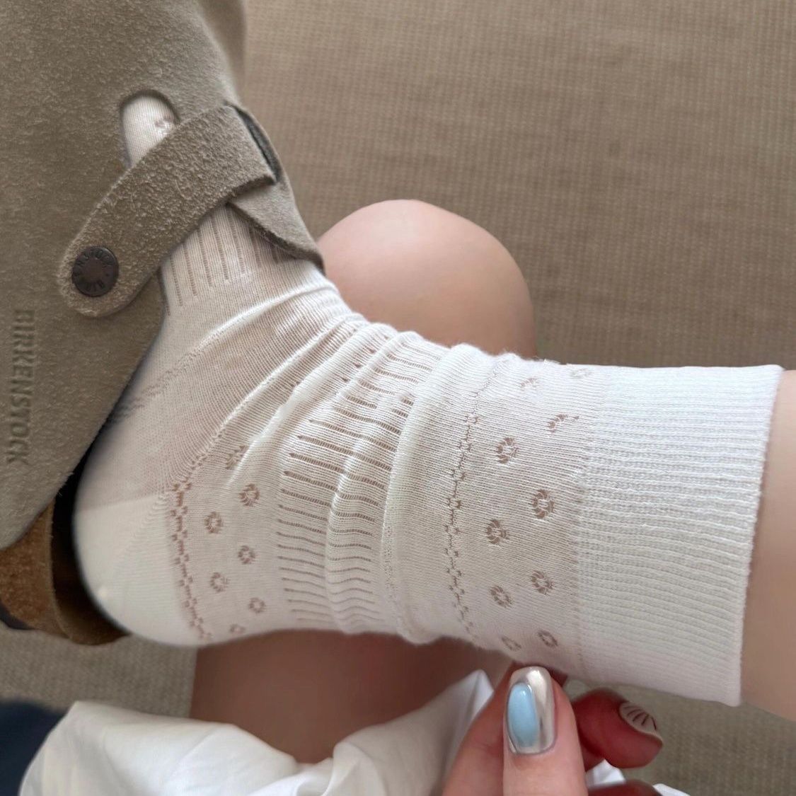 Breathable Mesh Crew Socks | Ballet Style Summer Socks for Women