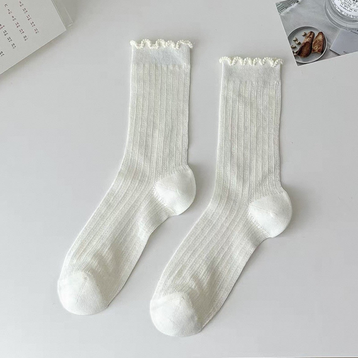 Breathable Thin Crew Socks for Women | Lightweight Summer Socks