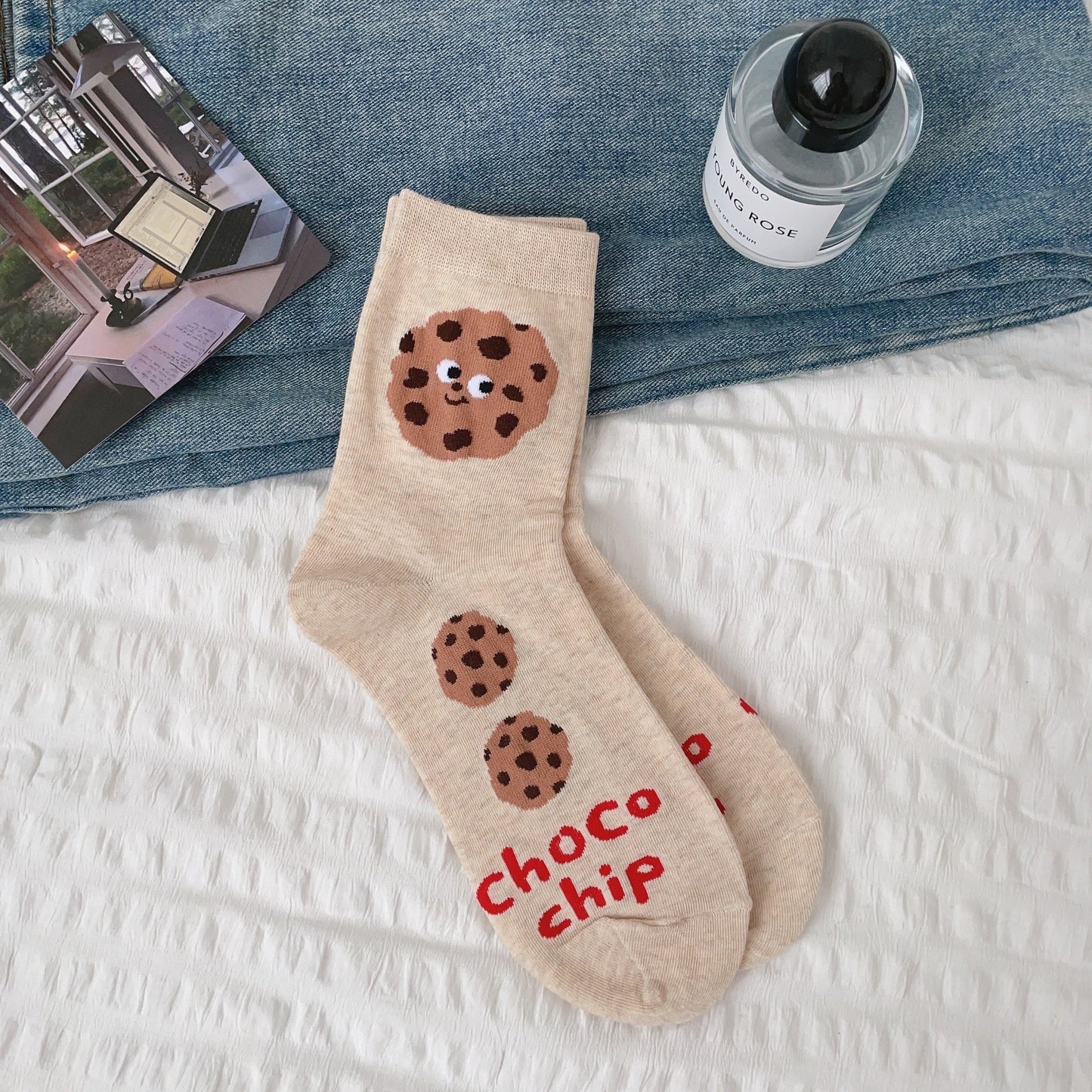 Cute Novelty Crew Socks | Fun Food Print Socks for Women