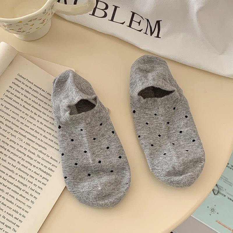 Polka Dot No Show Socks for Women | Breathable Cotton Low Cut