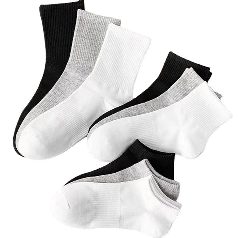 Non-Slip Solid Cotton Athletic Socks | Unisex Everyday Socks