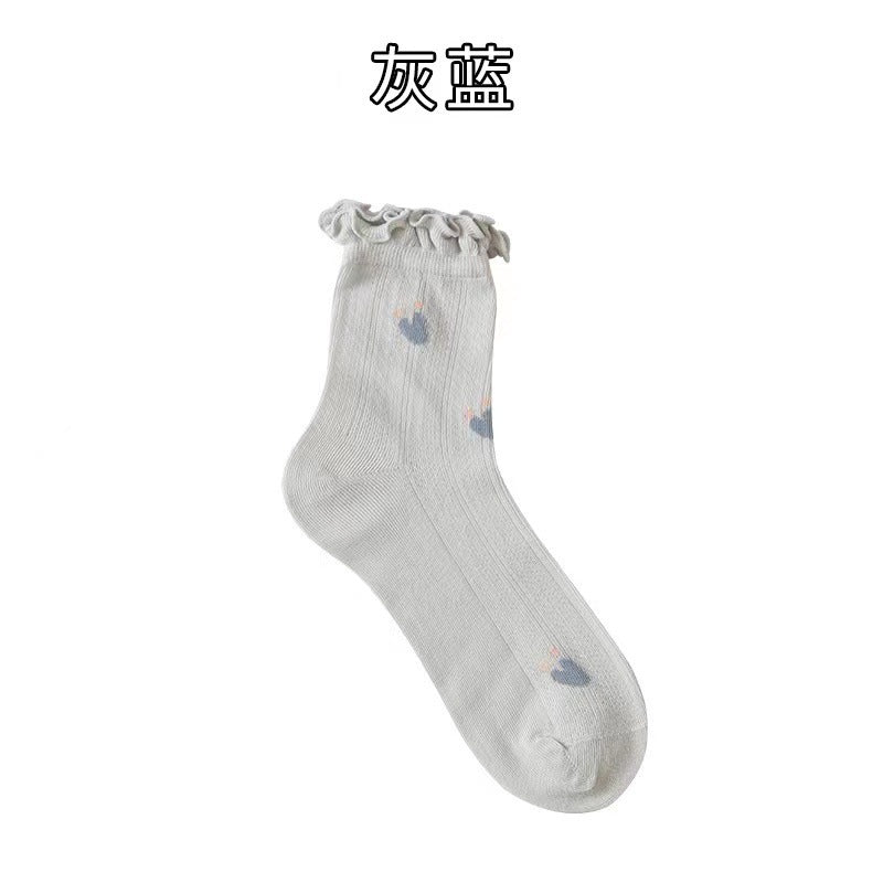 Breathable Ruffled Crew Socks | Thin Summer Women's Mid-Calf Socks