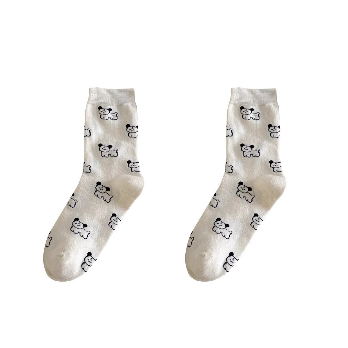 Cozy Cotton Crew Socks | Cute Puppy Winter Socks for Women