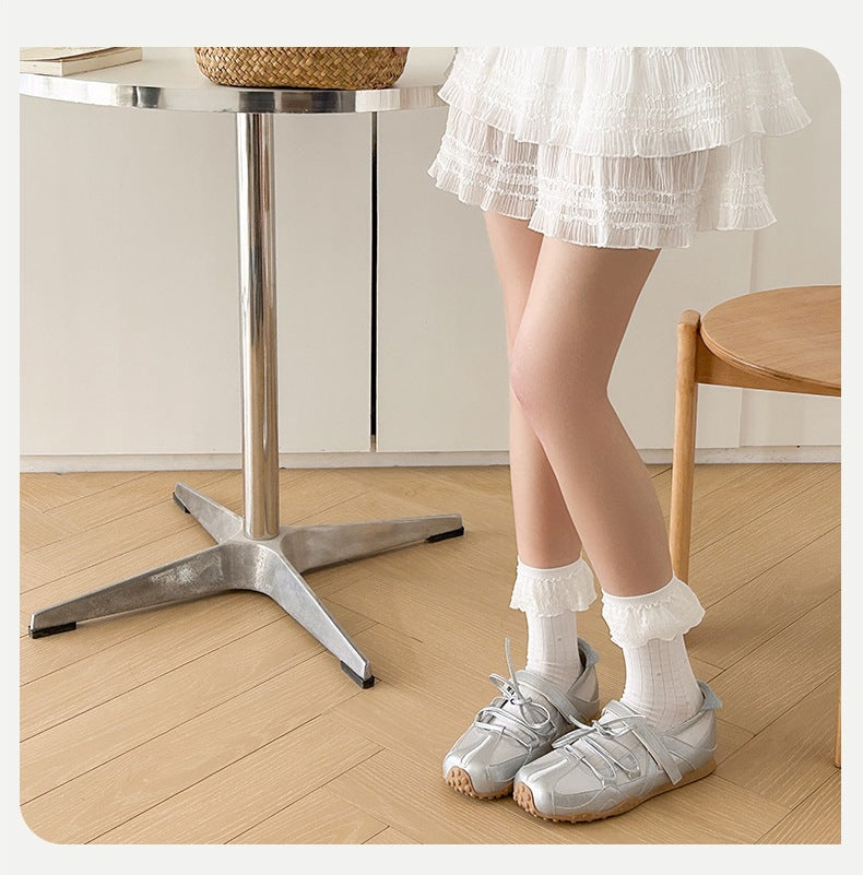 Cute Embroidered Cat Cotton Crew Socks for Women