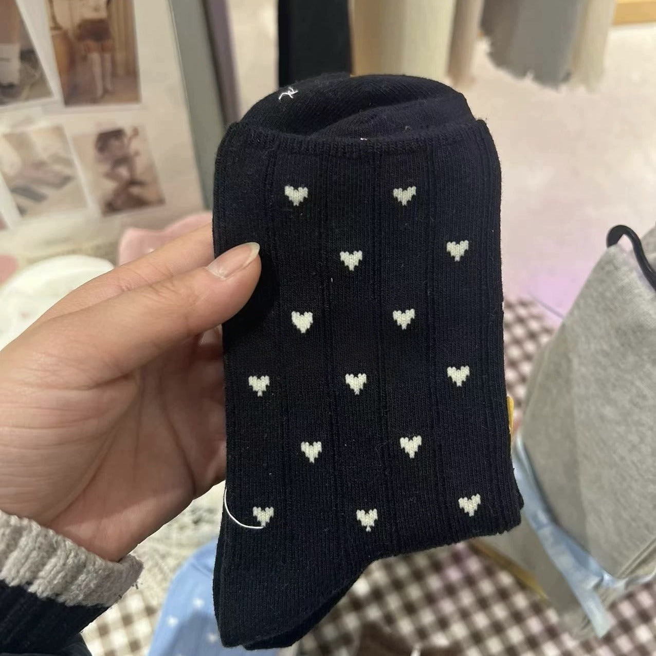 Cute Heart Print Ankle Socks for Women | Soft Cotton Everyday Socks