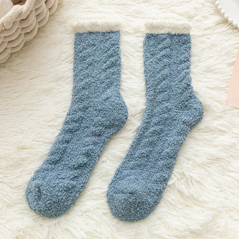Cozy Fuzzy Coral Fleece Socks | Warm Winter Lounge Socks for Women