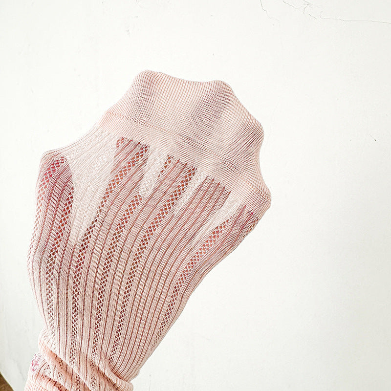 Ballet Bow Ankle Socks | Breathable Mesh Summer Women's Socks