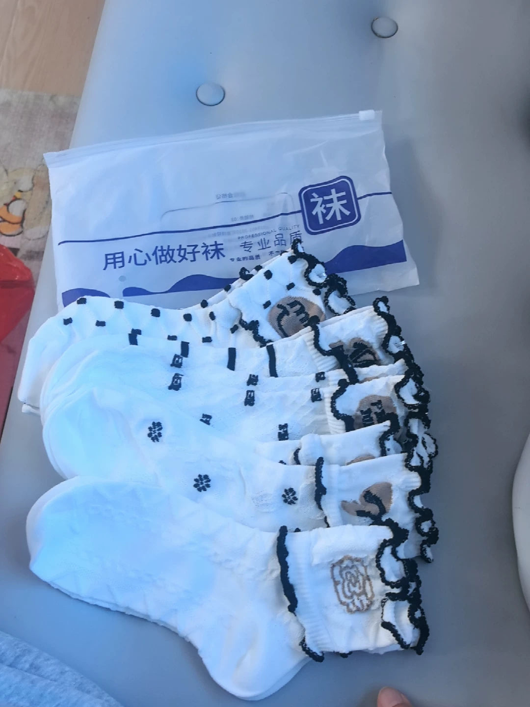 Ruffled Crew Socks for Women | Thin Breathable Patterned Socks