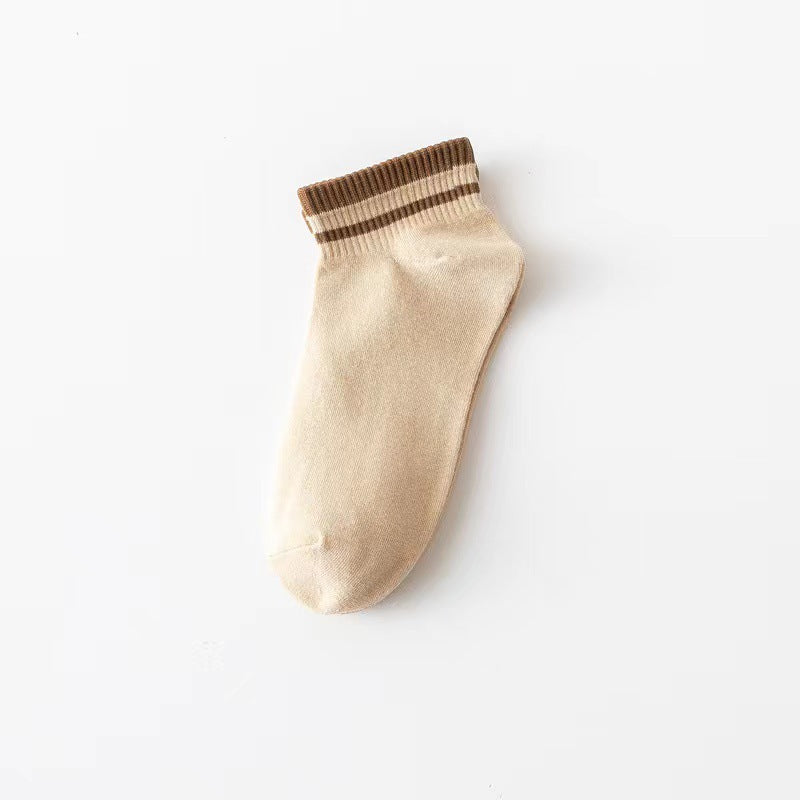 Striped Ankle Socks for Women | Breathable Cotton Casual Summer Socks