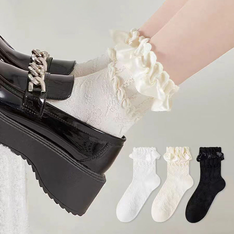 Ruffled Lace Crew Socks for Women | Sweet Lolita JK Fashion Socks