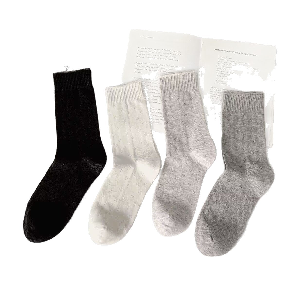 Breathable Mesh Crew Socks for Women | Cotton Balletcore Everyday Socks