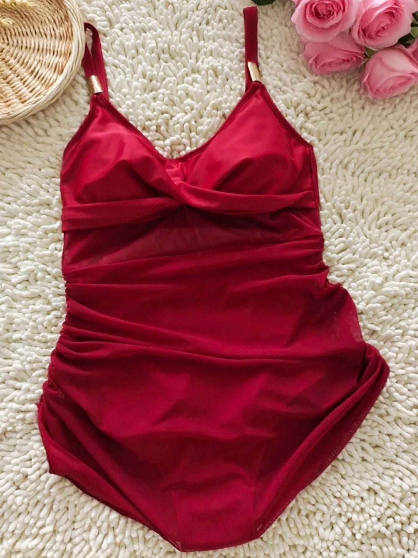 Adjustable Drawstring Skirted One-Piece Swimsuit | Flattering Swimwear