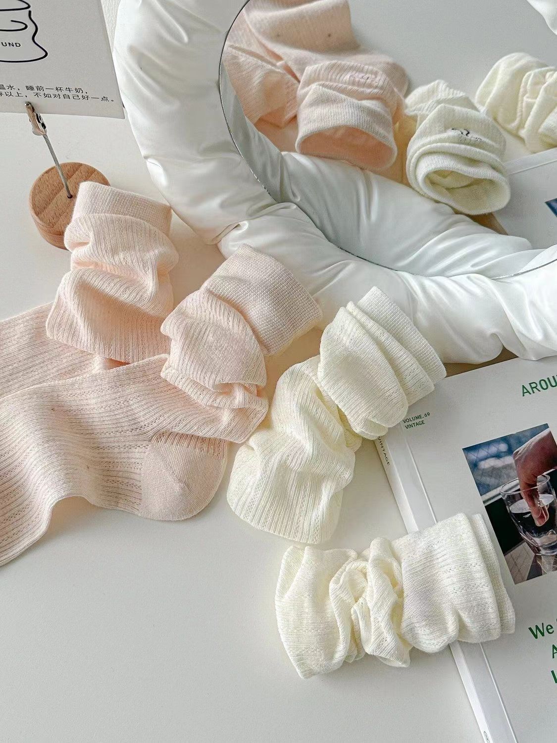 Breathable Mesh Crew Socks | Ballet Slouch Socks for Women