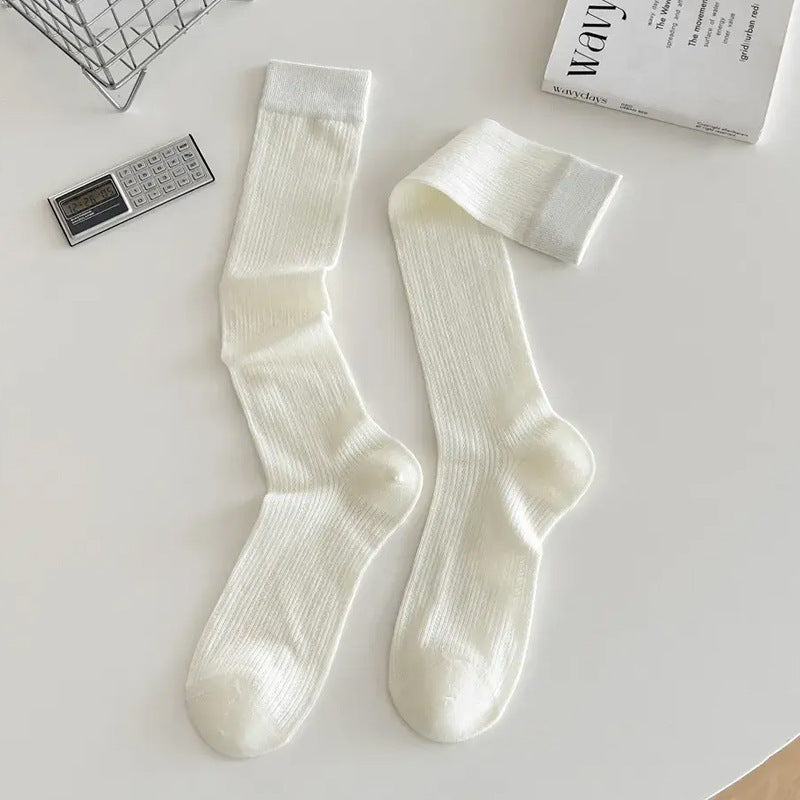 Breathable Mesh Calf Crew Socks | Ballet Miu Style Summer Socks for Women