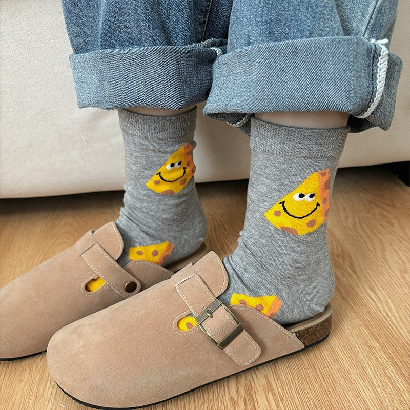 Cute Novelty Crew Socks | Fun Food Print Socks for Women