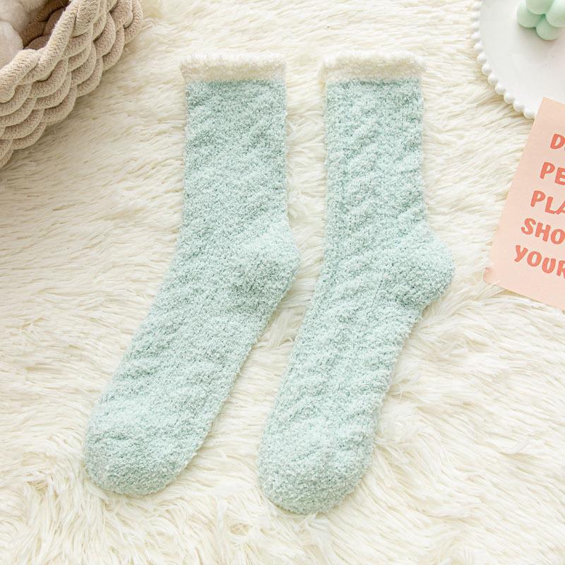 Cozy Fuzzy Coral Fleece Socks | Warm Winter Lounge Socks for Women
