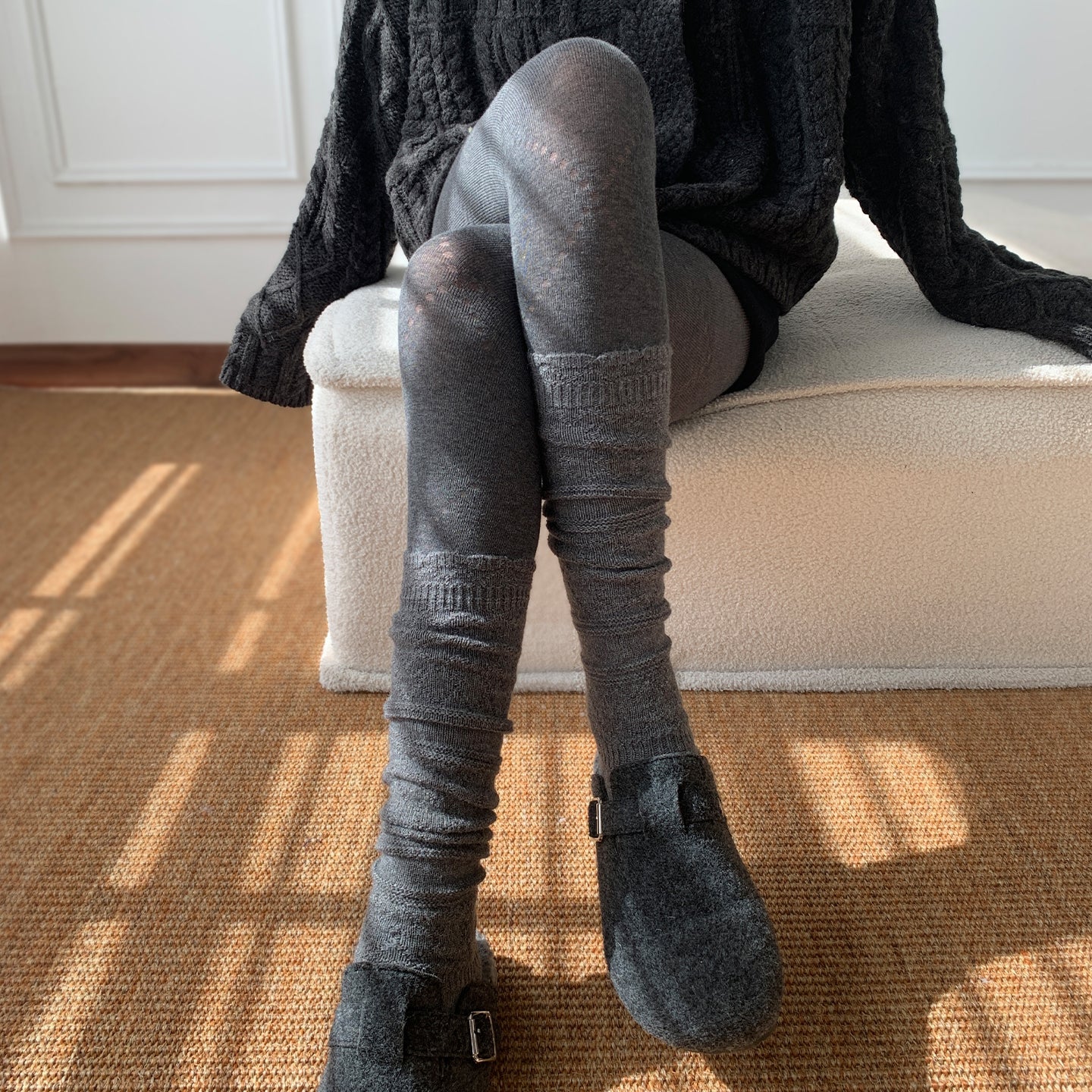 Cozy Cotton Calf Socks for Women | Warm Winter Knit Socks
