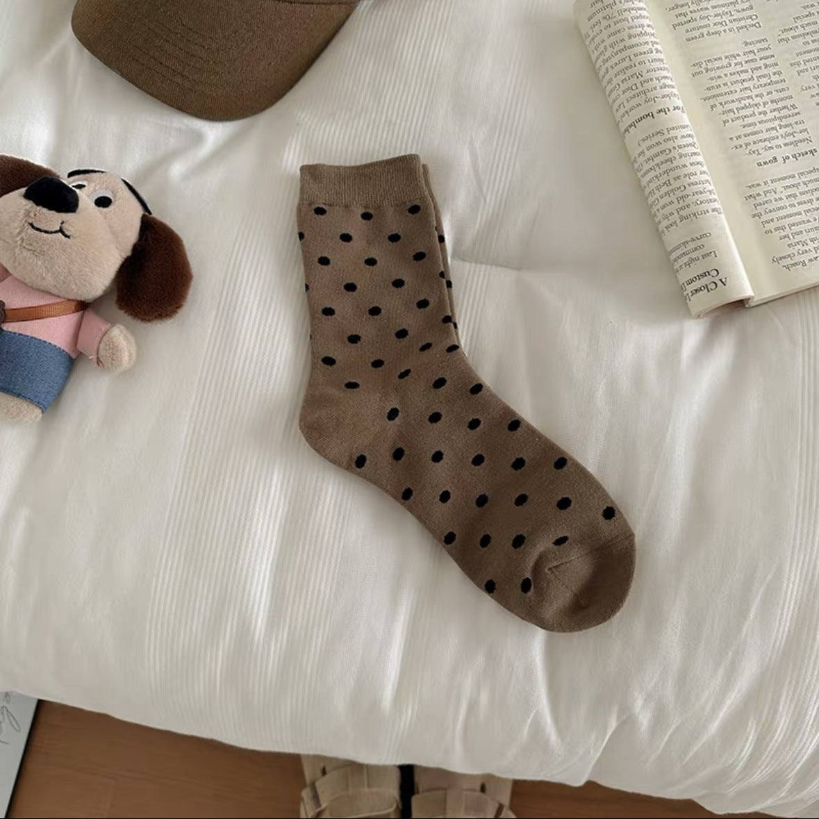 Cozy Cotton Crew Socks | Cute Puppy Winter Socks for Women