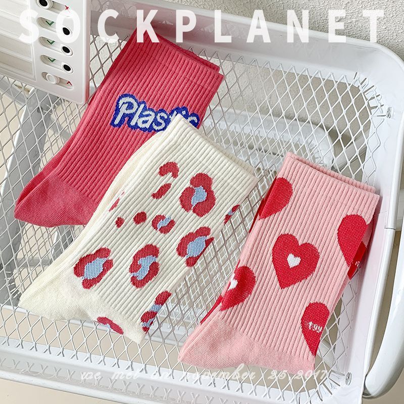 Trendy Patterned Cotton Crew Socks for Women | Cute Casual Socks