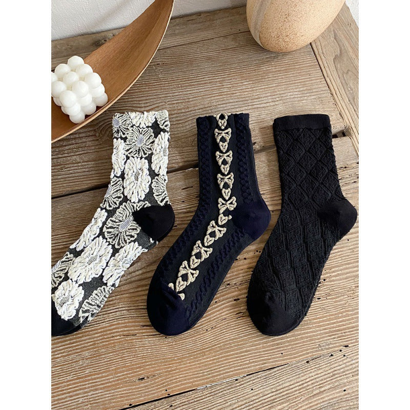 Vintage Patterned Crew Socks | Retro Academy Women's Socks
