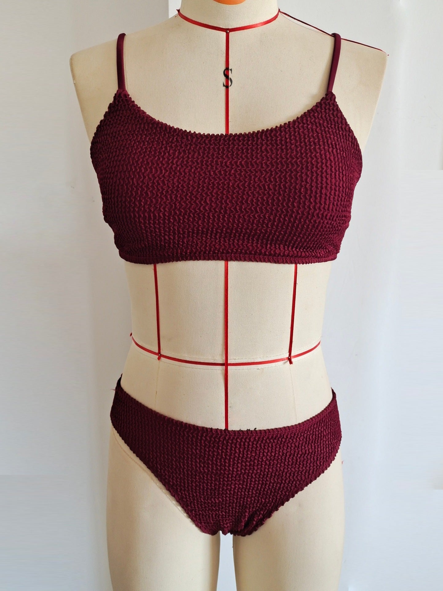 High Waisted Solid Textured Bikini | Sexy Flattering Women's Swimwear