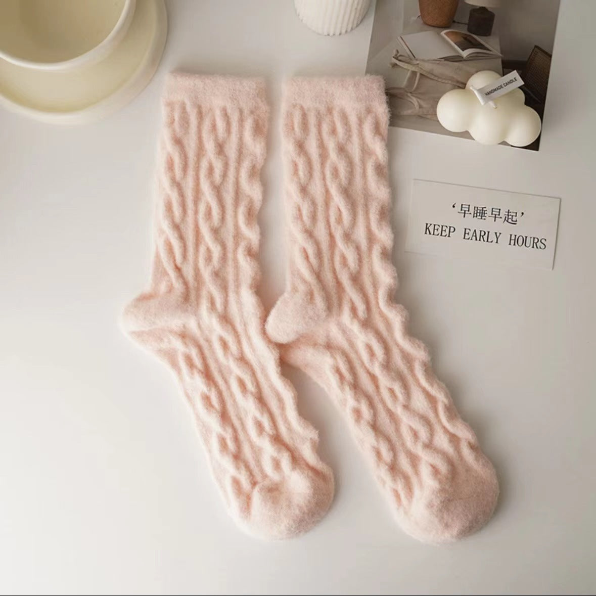 Cozy Fuzzy Crew Socks for Women | Warm Thick Winter Lounge