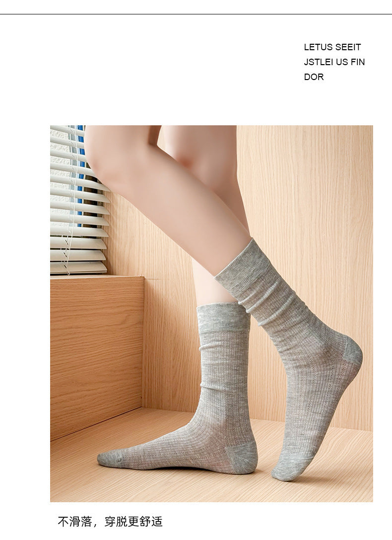 Thin Cotton Calf Socks | Breathable Solid Summer Socks for Women