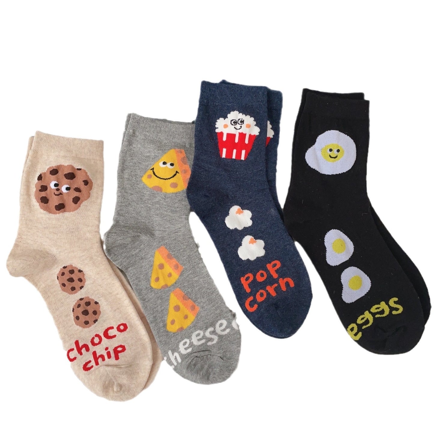 Cute Novelty Crew Socks | Fun Food Print Socks for Women