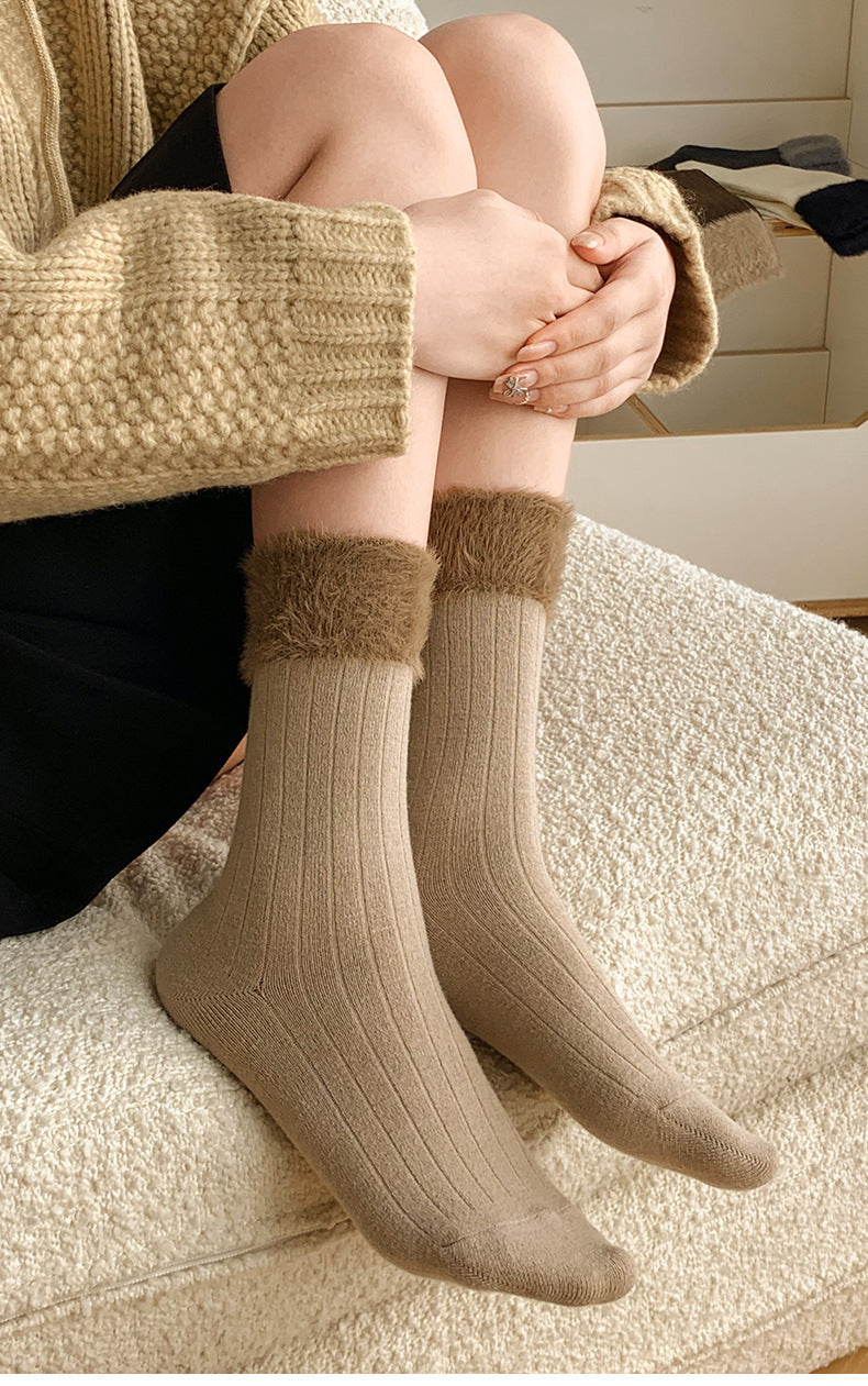 Fuzzy Cozy Crew Socks | Warm Winter Socks for Women