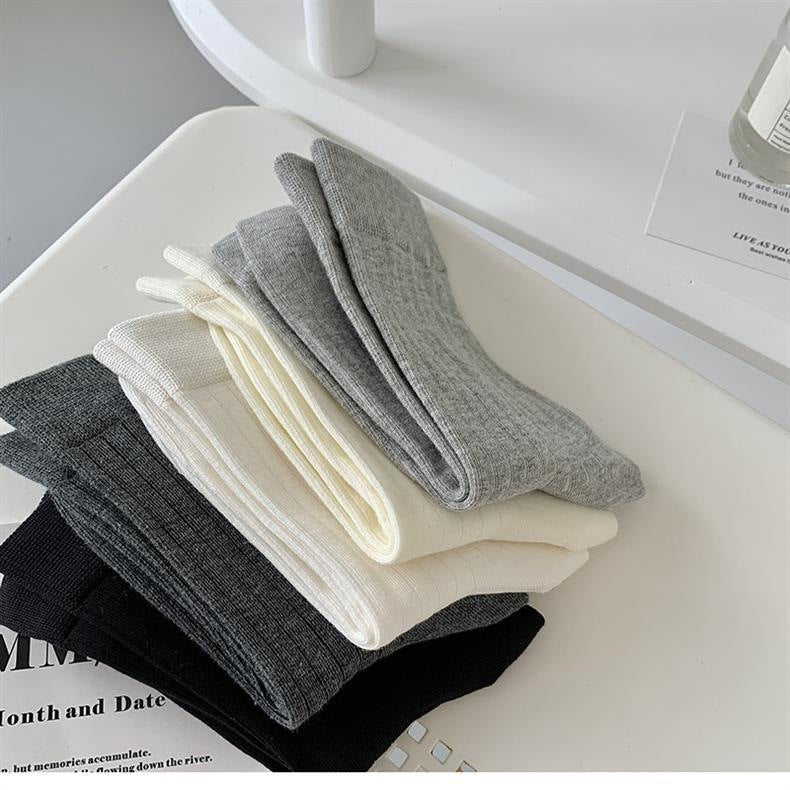 Ribbed Cotton Crew Socks for Women | Breathable Everyday Socks