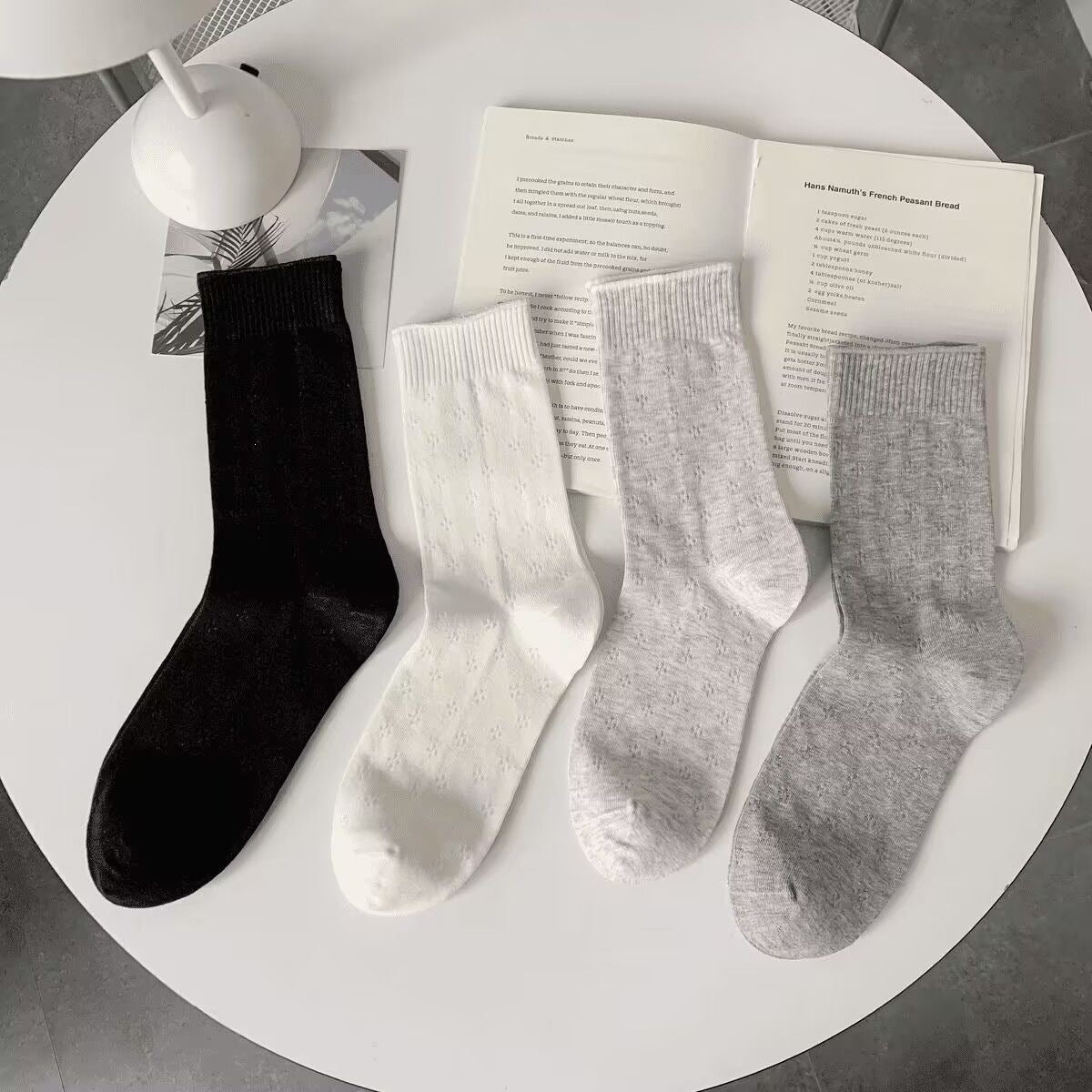 Breathable Mesh Crew Socks for Women | Cotton Balletcore Everyday Socks