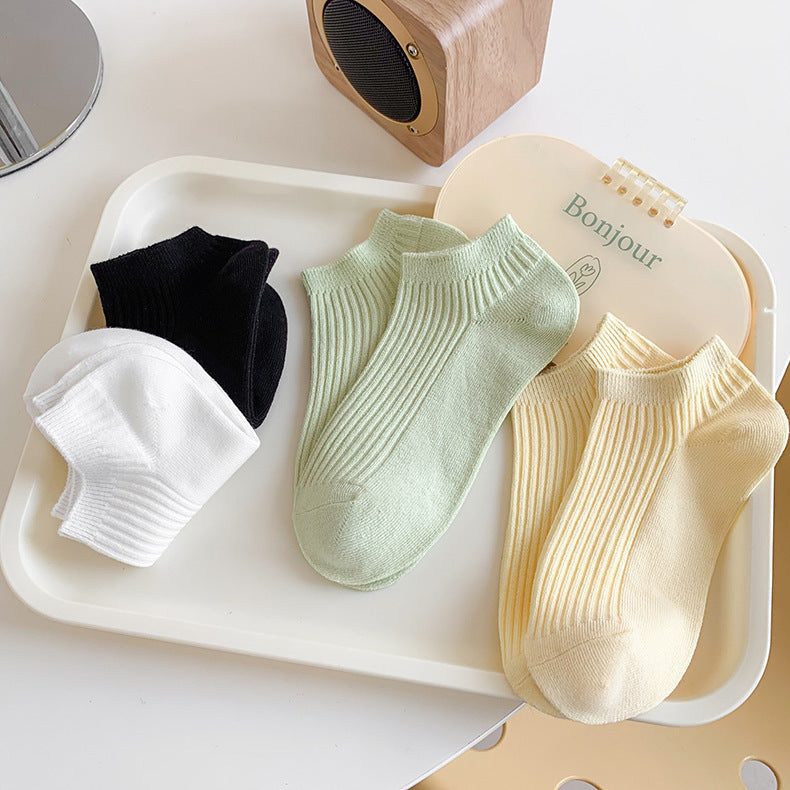 Solid Cotton Ankle Socks for Women | Breathable Everyday Short Socks