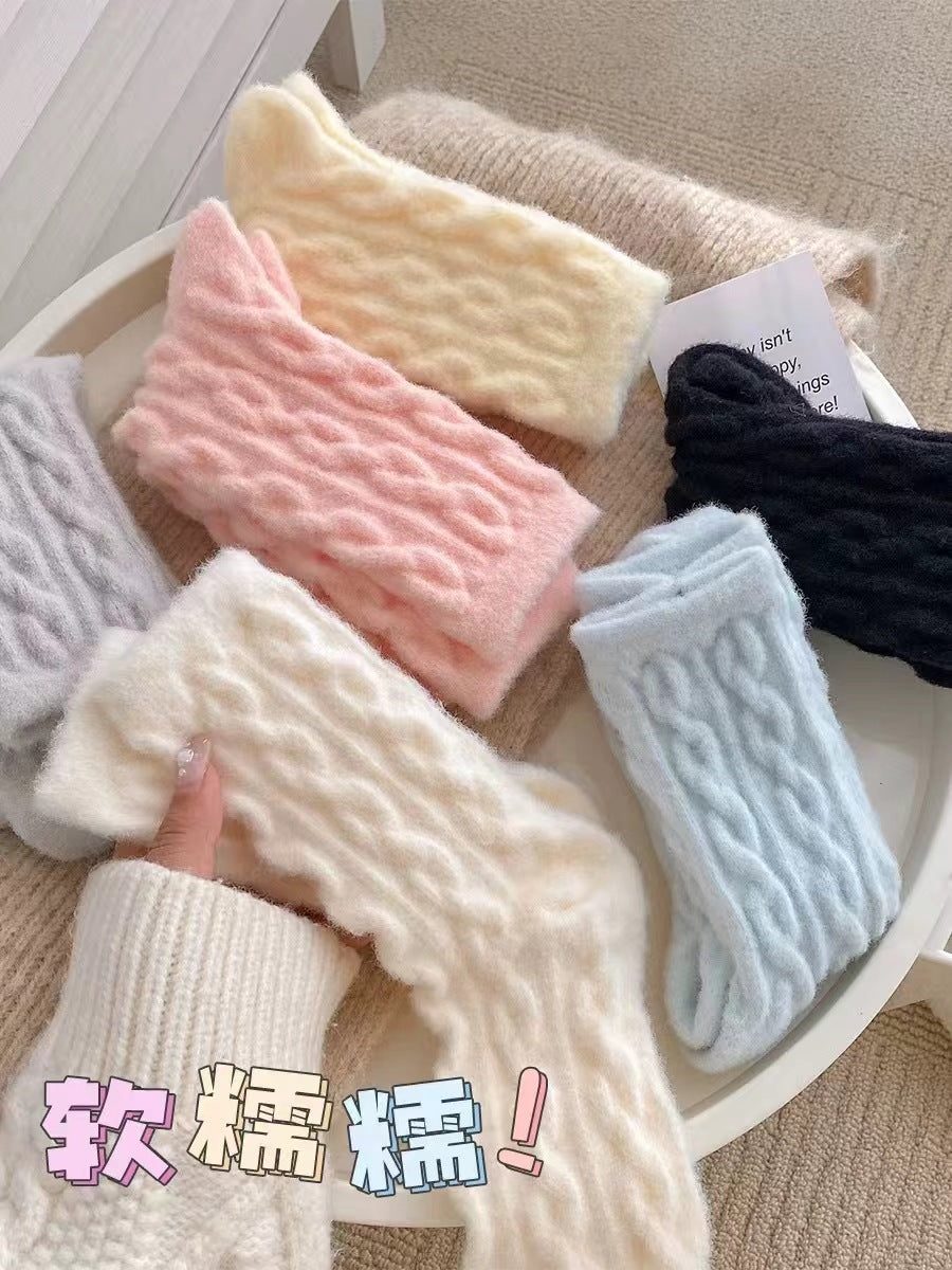 Cozy Fuzzy Crew Socks for Women | Warm Thick Winter Lounge