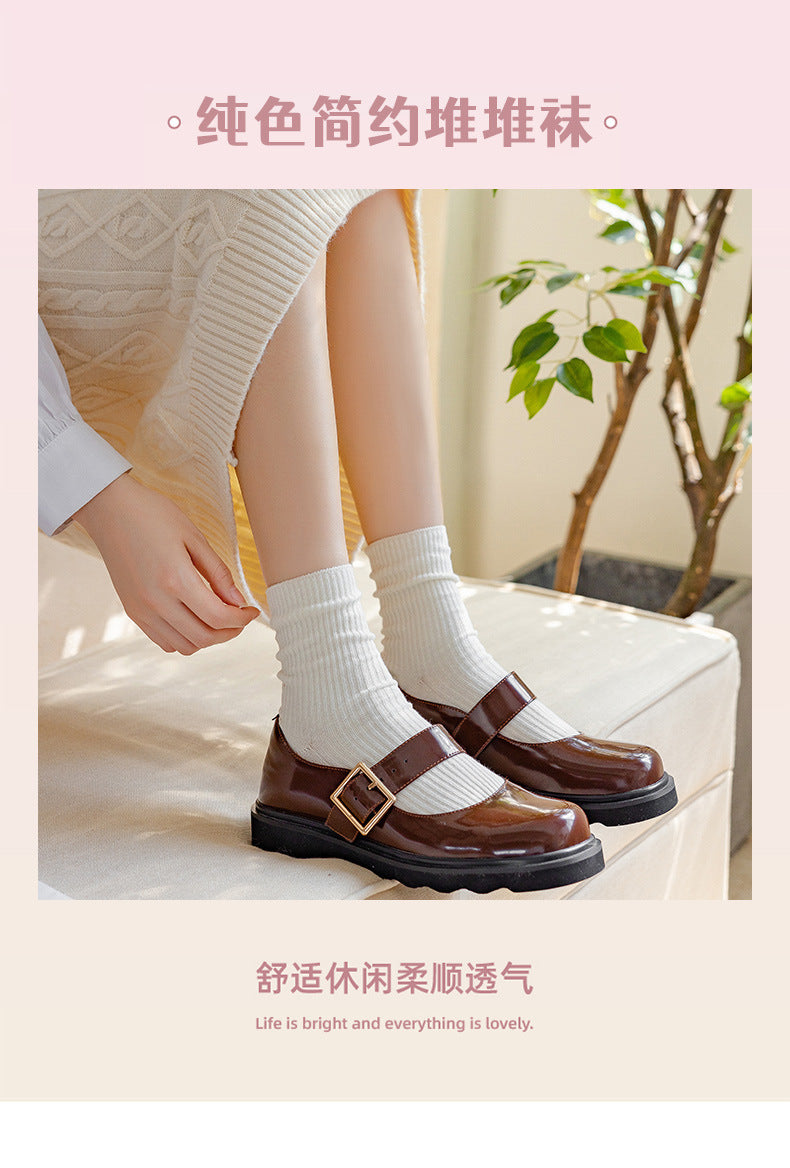 Trendy Slouch Crew Socks | Solid Neutral Socks for Women