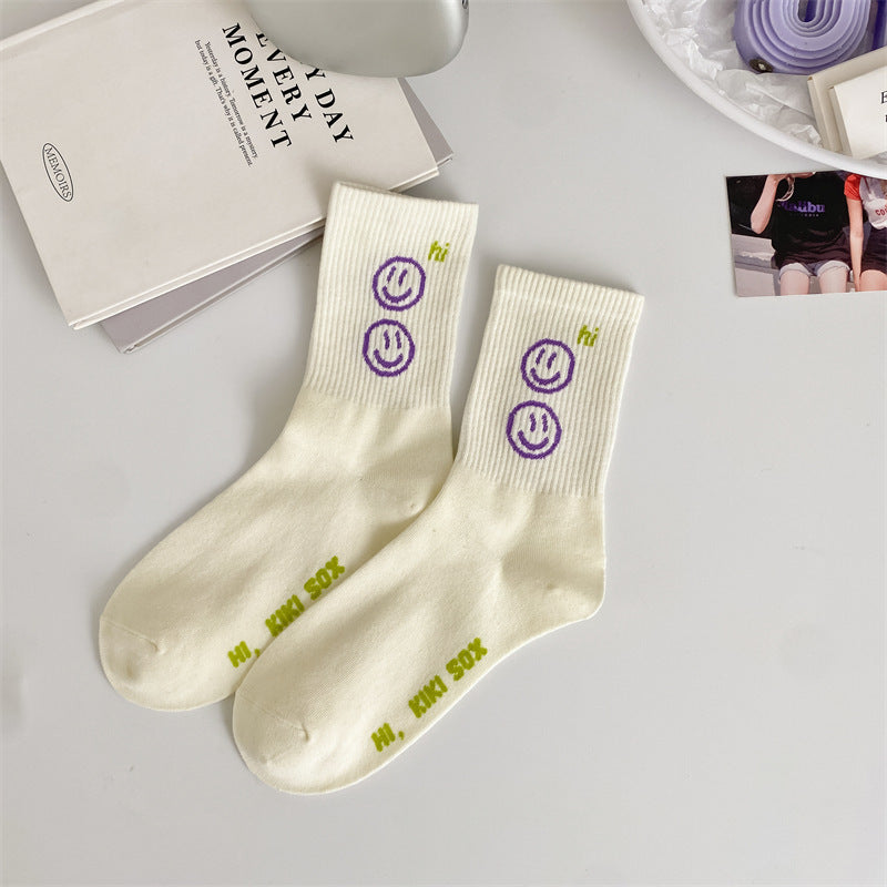Trendy Graphic Crew Socks | Cotton Casual Athletic Socks for Women