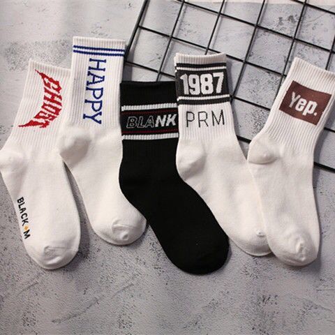 Trendy Graphic Crew Socks | Unisex Cotton Athletic Basketball Socks