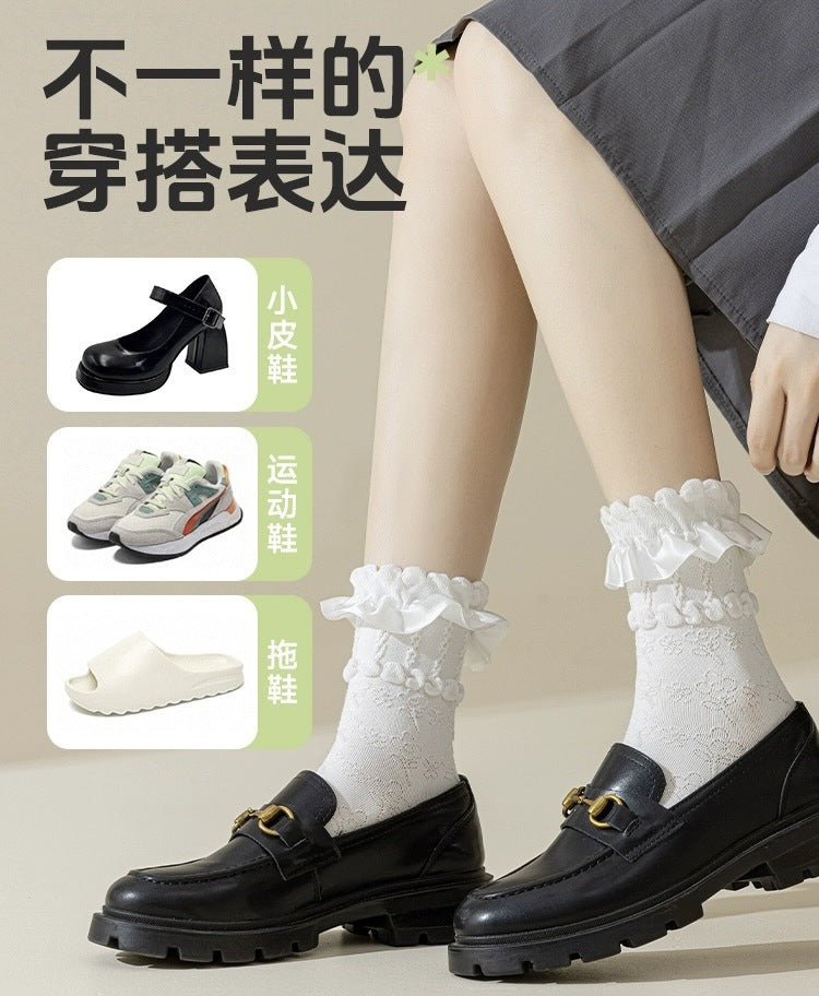 Ruffled Lace Crew Socks for Women | Sweet Lolita JK Fashion Socks