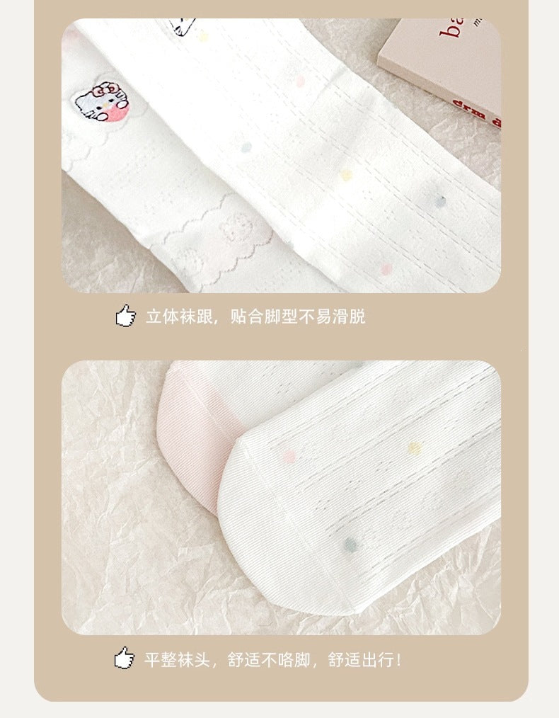 Cute Cotton Crew Socks for Women | Breathable Summer Mid-Calf Socks