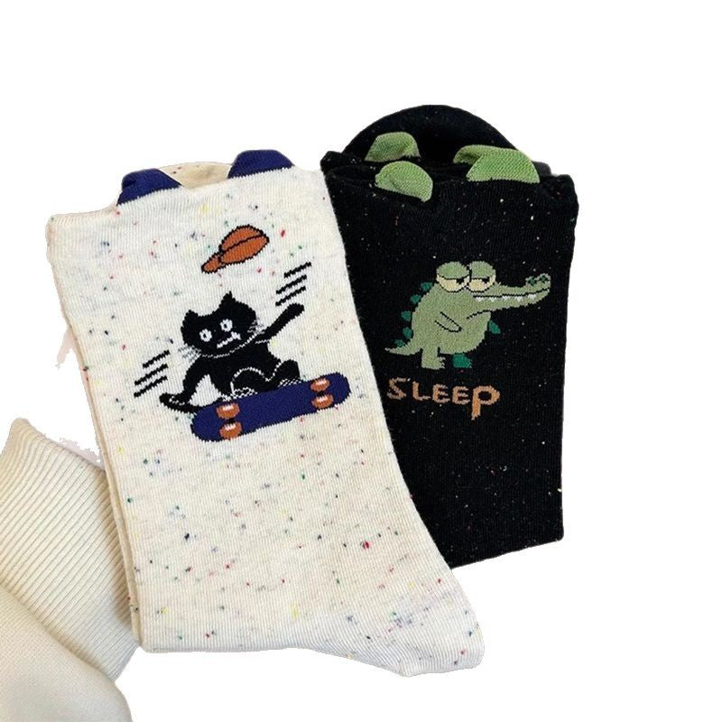 Cute Novelty Crew Socks | Fun Cartoon Patterned Socks for Women