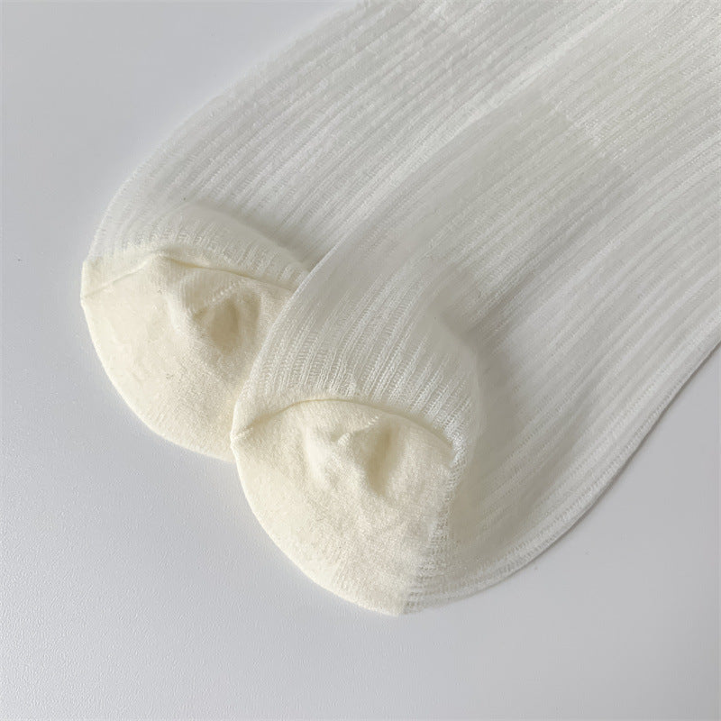Sheer Glitter Crew Socks for Women | Summer Breathable Socks