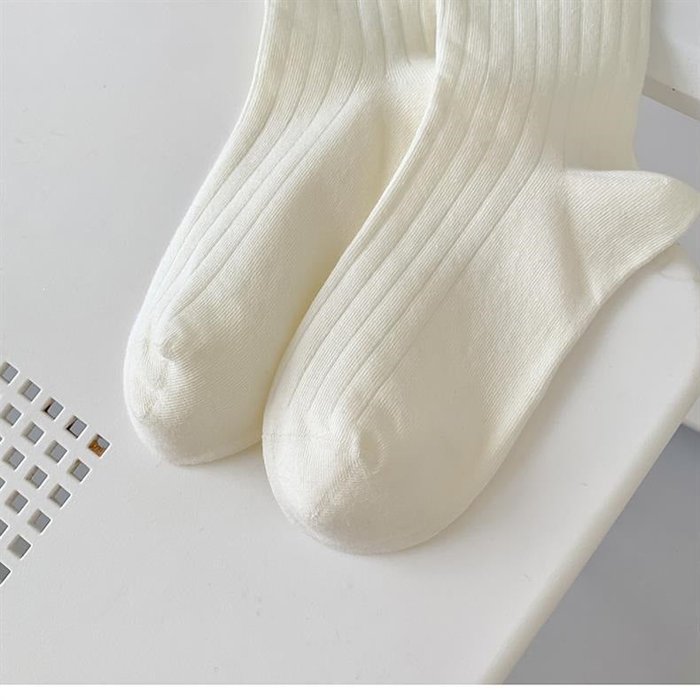 Ribbed Cotton Crew Socks for Women | Breathable Everyday Socks