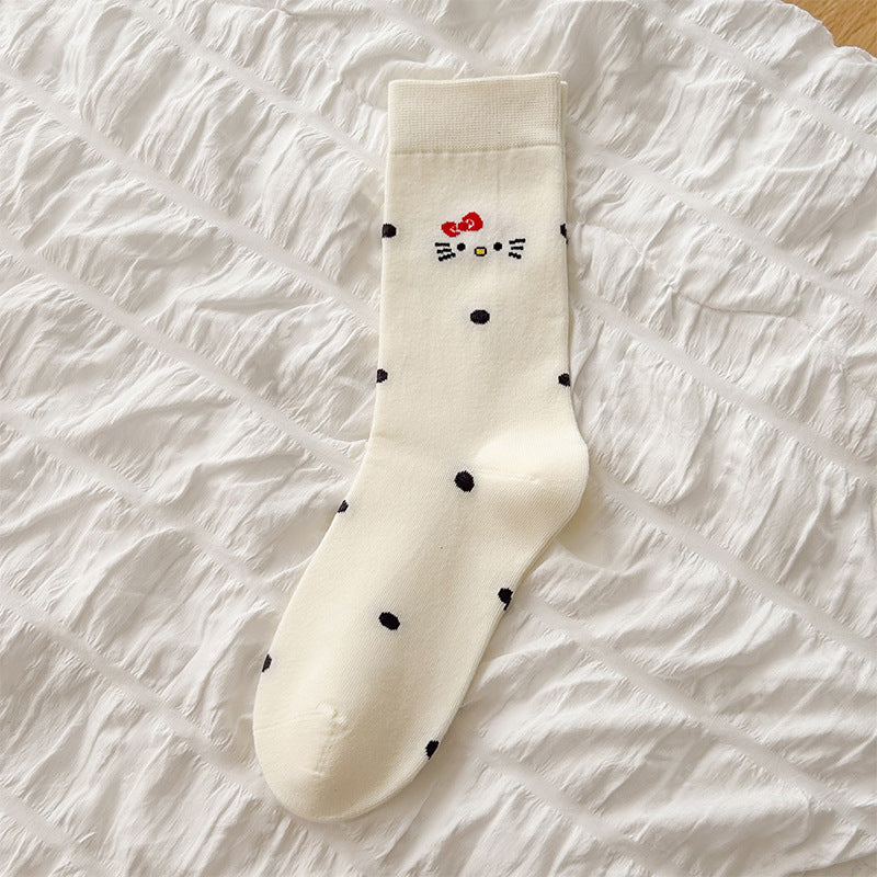Women's Cotton Hello Kitty Novelty Crew Socks | Seamless
