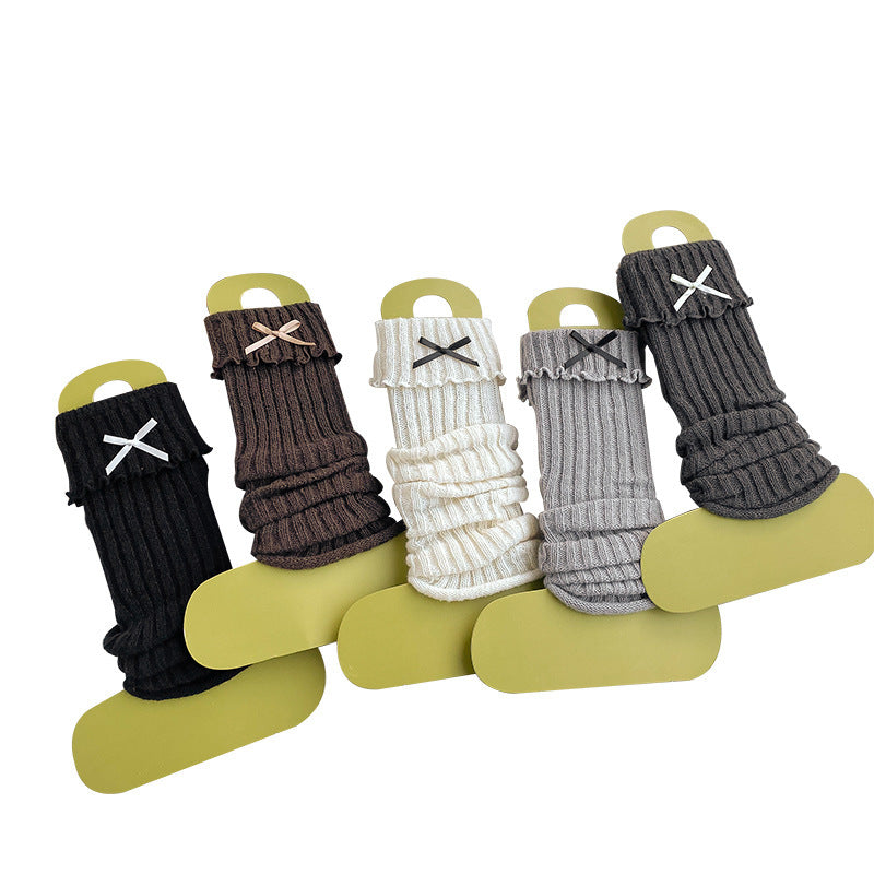 Cozy Ruffled Bow Slouch Socks for Women | Warm Winter JK Socks